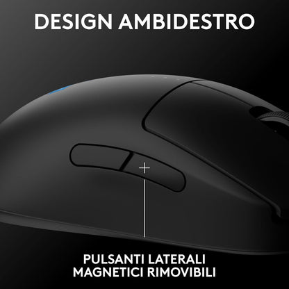 Logitech G PRO 2 LIGHTSPEED Wireless Gaming Mouse, Right- or Left-Handed Mouse with up to 4 Customisable and Switchable Magnetic Side Buttons, 44K DPI Sensor, USB-C Charging, for PC/Mac - Black