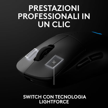 Logitech G PRO 2 LIGHTSPEED Wireless Gaming Mouse, Right- or Left-Handed Mouse with up to 4 Customisable and Switchable Magnetic Side Buttons, 44K DPI Sensor, USB-C Charging, for PC/Mac - Black