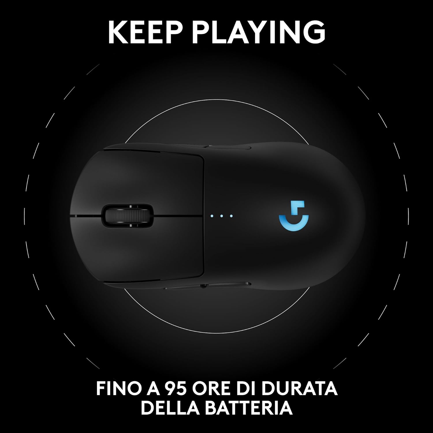 Logitech G PRO 2 LIGHTSPEED Wireless Gaming Mouse, Right- or Left-Handed Mouse with up to 4 Customisable and Switchable Magnetic Side Buttons, 44K DPI Sensor, USB-C Charging, for PC/Mac - Black