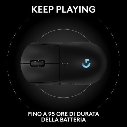 Logitech G PRO 2 LIGHTSPEED Wireless Gaming Mouse, Right- or Left-Handed Mouse with up to 4 Customisable and Switchable Magnetic Side Buttons, 44K DPI Sensor, USB-C Charging, for PC/Mac - Black