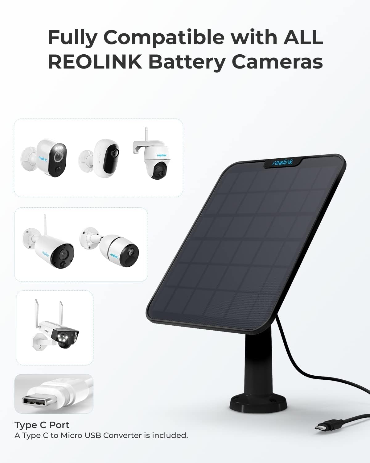 Reolink Solar Panel 2 Schwarz (5,8W