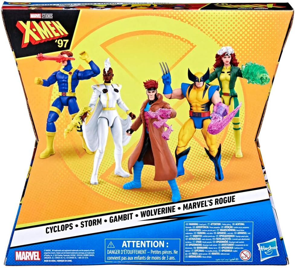 Marvel X-Men '97 Action Figure 5-Pack, Storm, Rogue, Cyclops, Wolverine, Gambit, Ages 4+