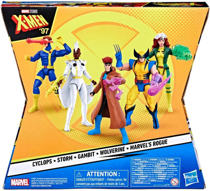 Marvel X-Men '97 Action Figure 5-Pack, Storm, Rogue, Cyclops, Wolverine, Gambit, Ages 4+