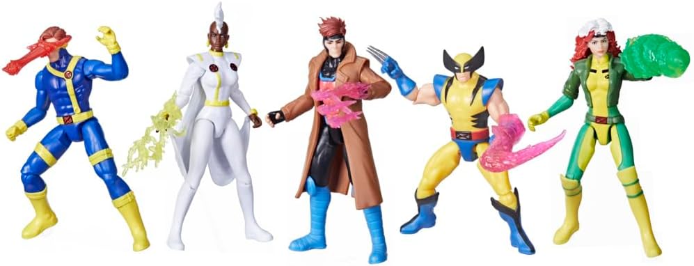 Marvel X-Men '97 Action Figure 5-Pack, Storm, Rogue, Cyclops, Wolverine, Gambit, Ages 4+