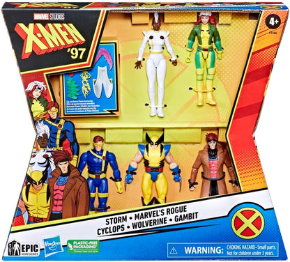 Marvel X-Men '97 Action Figure 5-Pack, Storm, Rogue, Cyclops, Wolverine, Gambit, Ages 4+