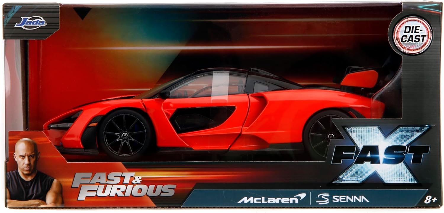 Fast & Furious JADA Toys MCLAREN SENNA 1:24 die-cast model car, toys for kids and adults, collect and play vehicle