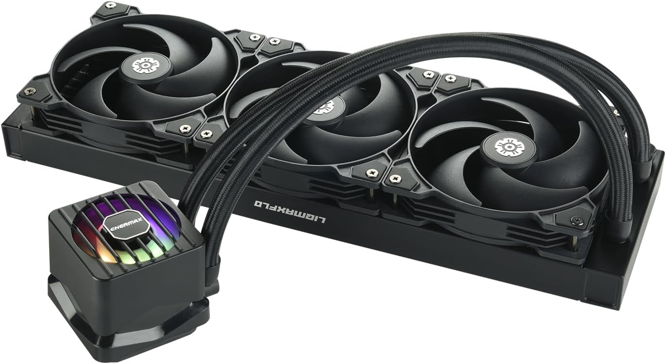 ENERMAX LIQMAXFLO SR 360mm A-RGB AIO CPU Liquid Cooler- High-Performance Pump up to 3000RPM, 60mm VRM Fan, Pressure-Optimized Silent 120mm FDB PWM Fan, Intel LGA1700/AMD AM5 Ready