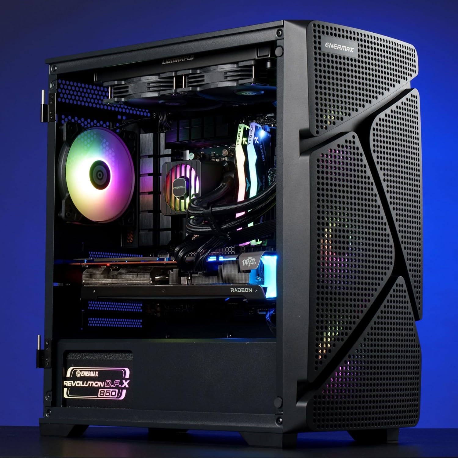 ENERMAX LIQMAXFLO SR 360mm A-RGB AIO CPU Liquid Cooler- High-Performance Pump up to 3000RPM, 60mm VRM Fan, Pressure-Optimized Silent 120mm FDB PWM Fan, Intel LGA1700/AMD AM5 Ready