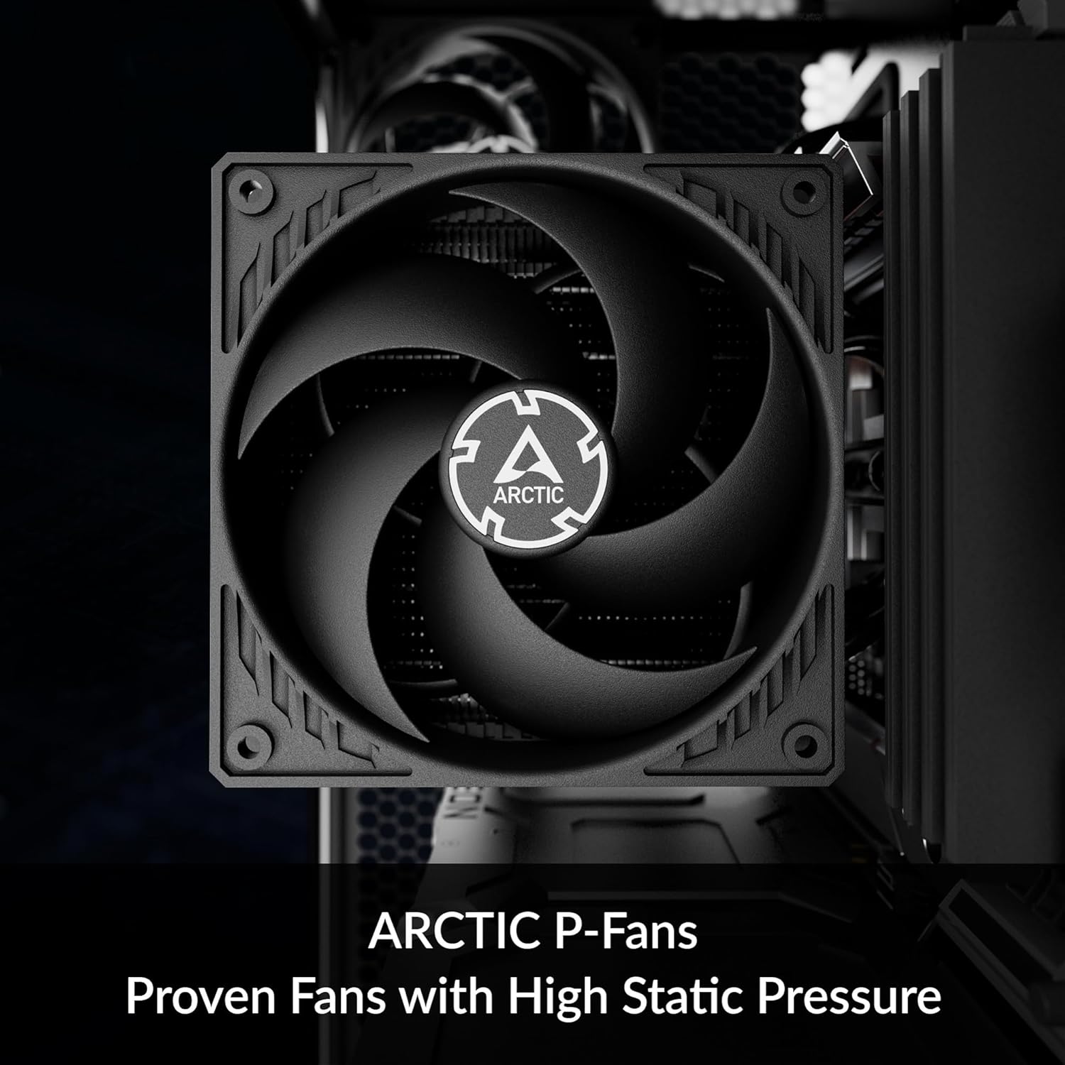 ARCTIC Freezer 36 (Black)- Single-tower CPU cooler with push-pull, two pressure-optimised 120 mm P fans, fluid dynamic bearing, 200-1800 rpm, 4 heatpipes, incl. MX-6 thermal compound