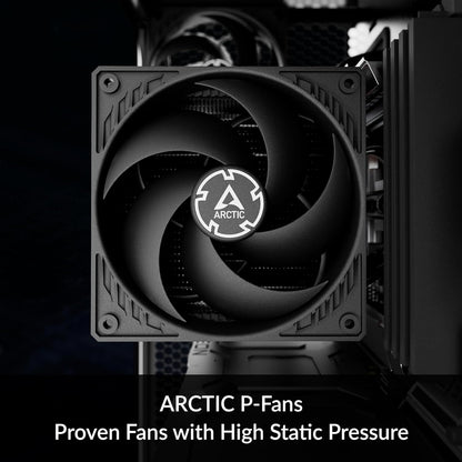 ARCTIC Freezer 36 (Black)- Single-tower CPU cooler with push-pull, two pressure-optimised 120 mm P fans, fluid dynamic bearing, 200-1800 rpm, 4 heatpipes, incl. MX-6 thermal compound