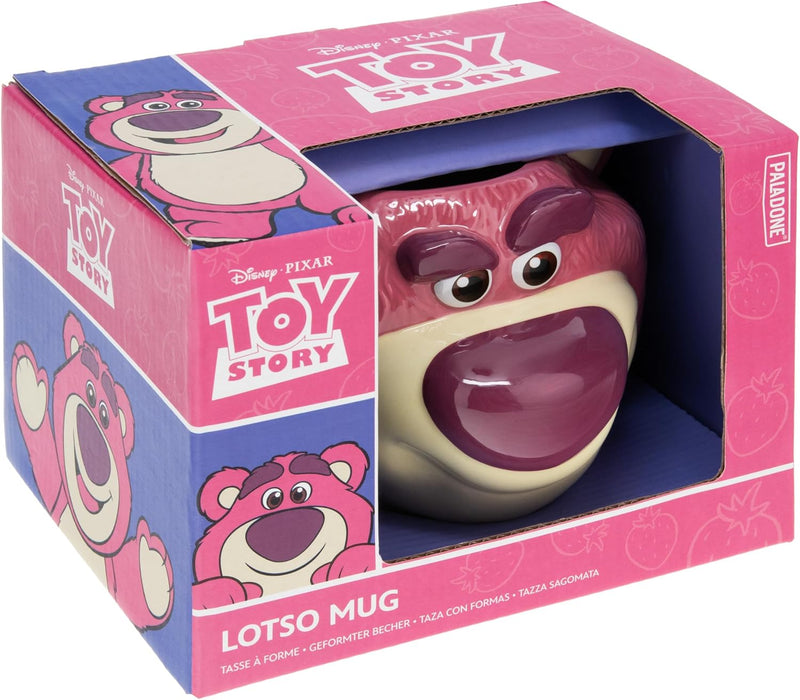Paladone Lotso Huggin Bear Shaped Mug 680ml, Officially Licensed Disney Toy Story Ceramic Coffee Cup for Tea, Hot Chocolate and More, Gift for Pop Culture Fans