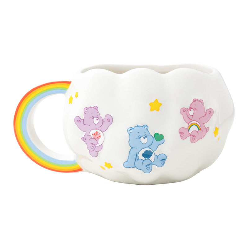 Care Bears Paladone Cloud Shaped Mug with Rainbow Handle - Officially Licensed 450ml Ceramic Coffee Cup for Hot Drinks, Tea, Hot Chocolate - Cute Collectible for Retro Pop Culture Fans