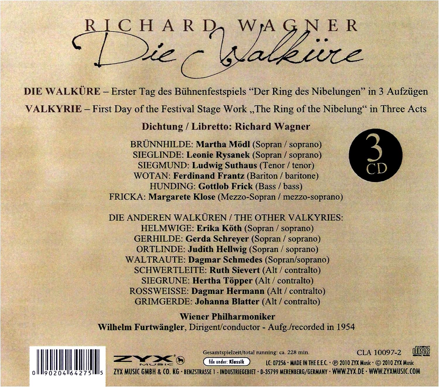 Die Walküre. Dir.: W. Furtwängler
