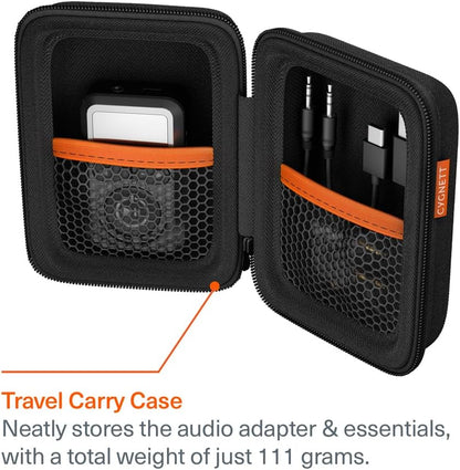 Cygnett Voyager Audio Adapter for Aeroplane Entertainment, 28+ Hours Battery Life, LCD Display, Dual Headphone Pairing