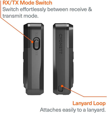 Cygnett Voyager Audio Adapter for Aeroplane Entertainment, 28+ Hours Battery Life, LCD Display, Dual Headphone Pairing