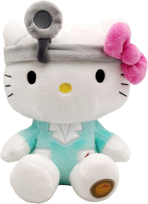 Hello Kitty Doctor Eco Plush 24 cm in Reusable Cardboard Bag - The Plush is Made from 100% Recycled PET Bottles