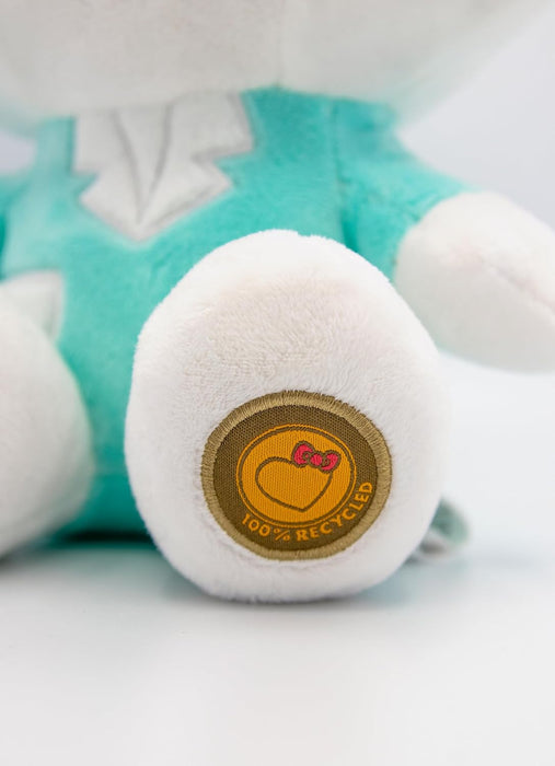 Hello Kitty Doctor Eco Plush 24 cm in Reusable Cardboard Bag - The Plush is Made from 100% Recycled PET Bottles