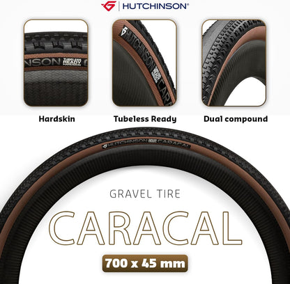 Hutchinson – Caracal – Gravel Dry Terrain Tyre – Hardskin – Mach Tread 3.0 – Folding Bead – Tubeless Ready