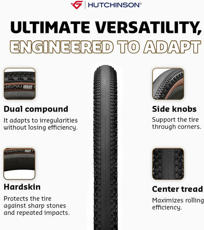 Hutchinson – Caracal – Gravel Dry Terrain Tyre – Hardskin – Mach Tread 3.0 – Folding Bead – Tubeless Ready