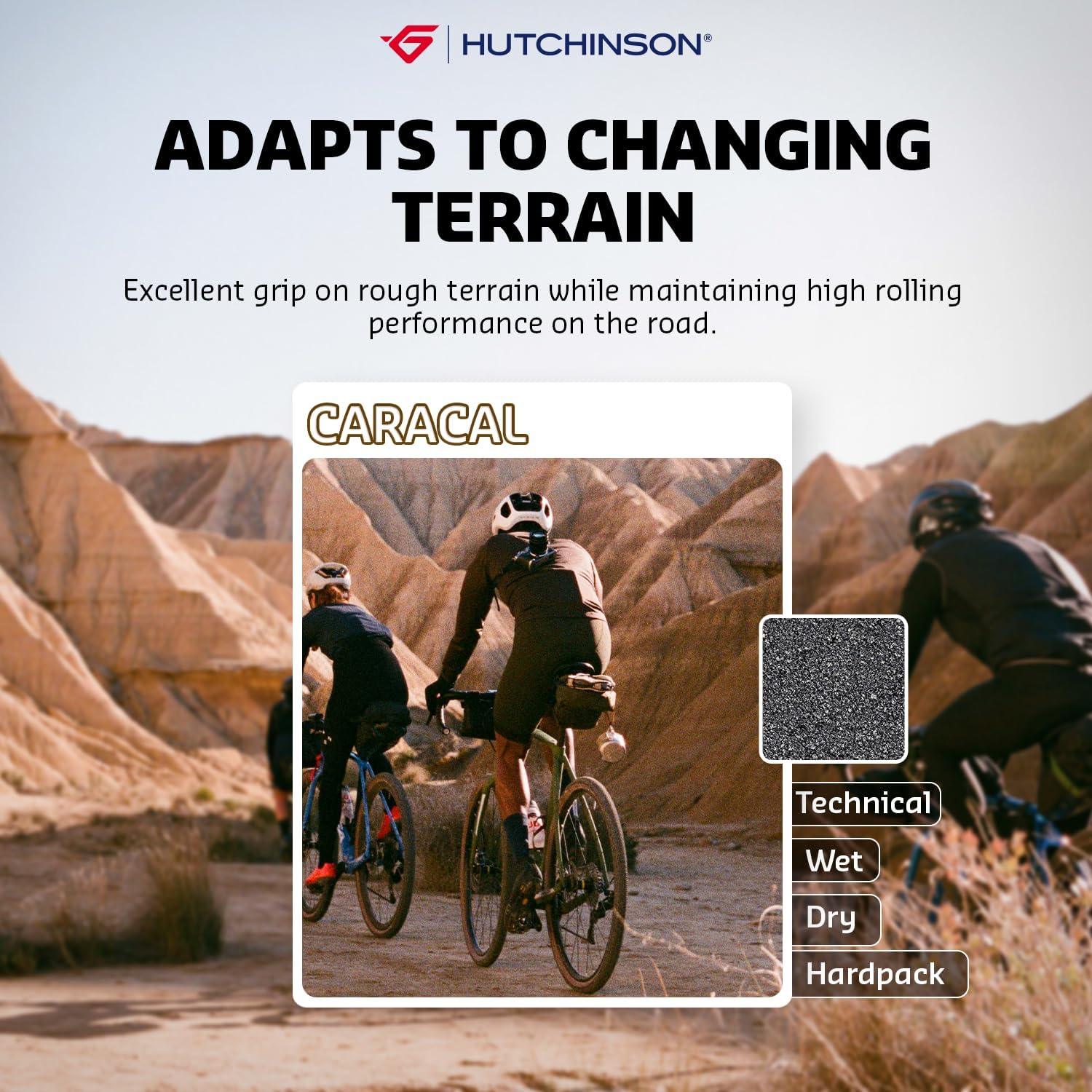 Hutchinson – Caracal Allroad – Dry Terrain Gravel Tyre – Folding Bead – Tubeless Ready