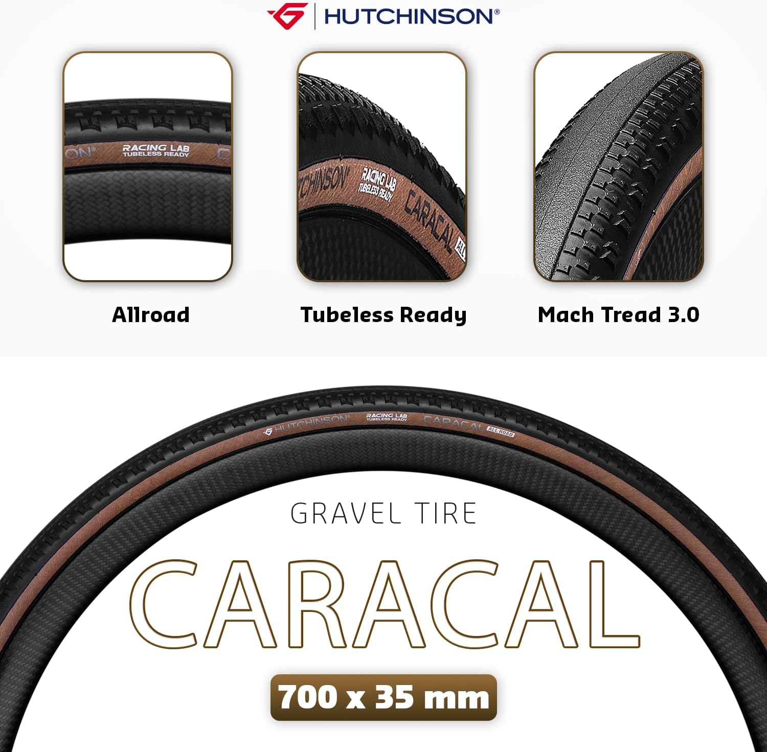 Hutchinson – Caracal Allroad – Dry Terrain Gravel Tyre – Folding Bead – Tubeless Ready