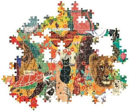 Clementoni - Puzzle Adulto 1000 Piezas More Is More Clementoni - Puzzle Adulto Animal&Botanics Compact Box, 37073