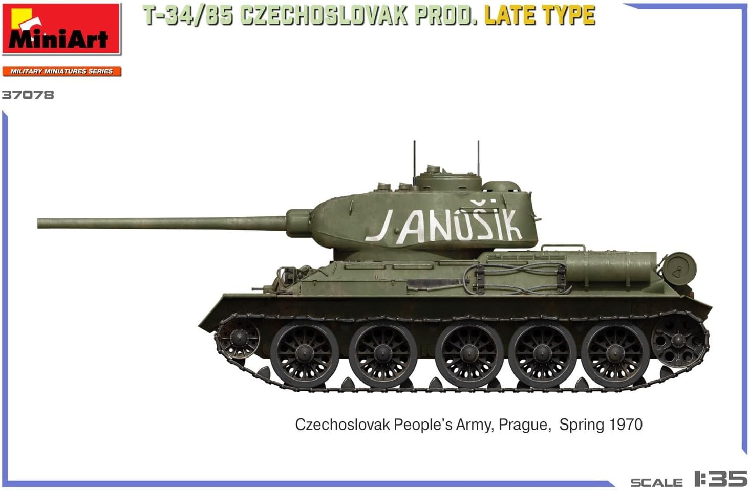 MiniArt 1:35 - T34/85 Checoslovaco Prod, tipo tardío