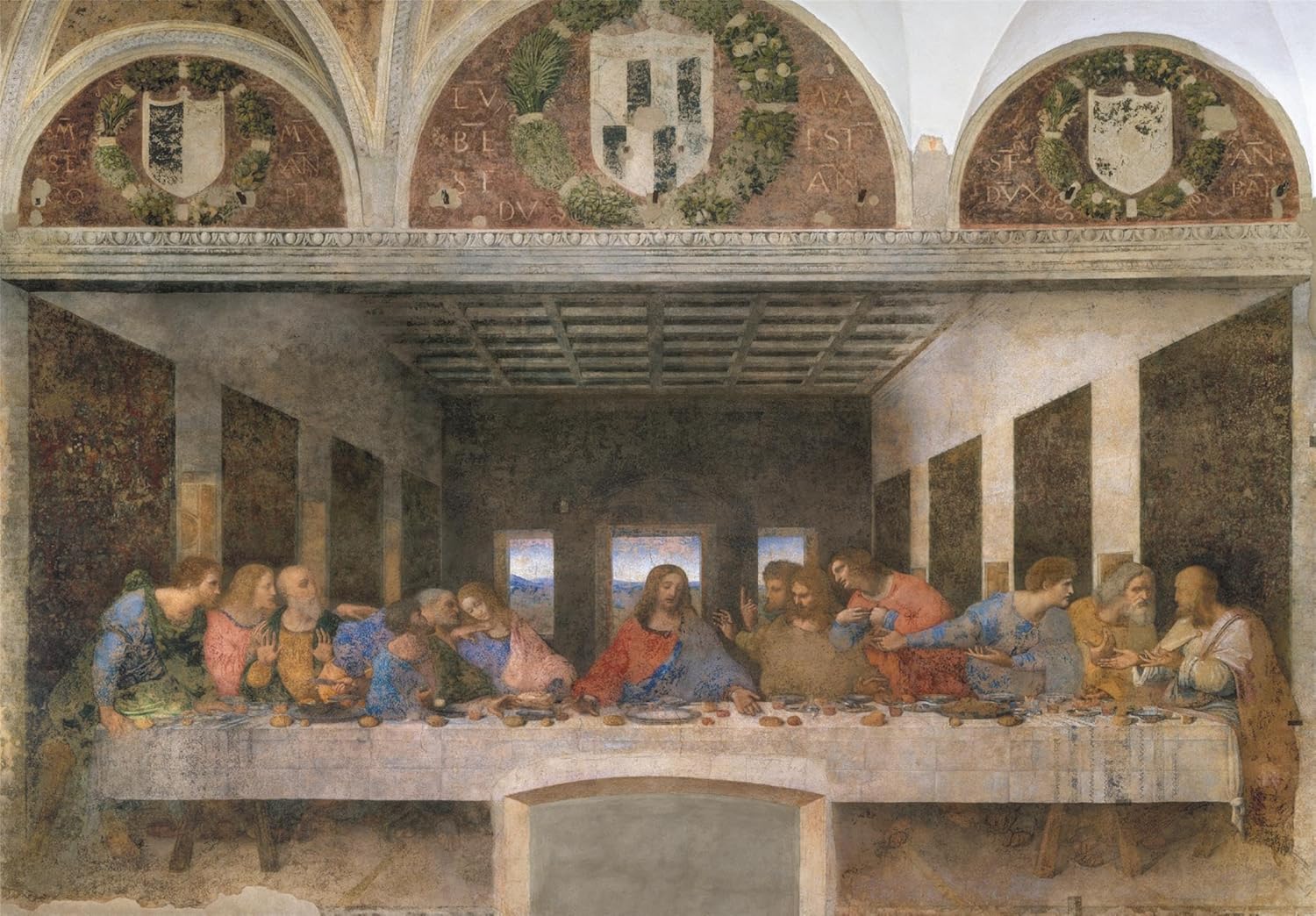 Clementoni - Puzzle 1000 Teile Kunst für Erwachsene und Jungen, Museum Collection, Thema Abendessen von Leonardo Da Vinci, Kompaktbox mit Poster, Geschenkidee Made in Italy, 70 x 50 cm, 39965