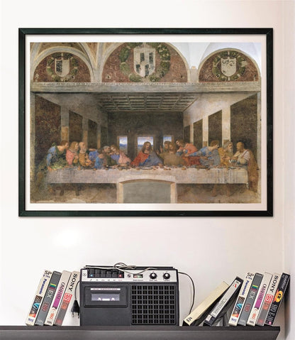 Clementoni - Puzzle 1000 Teile Kunst für Erwachsene und Jungen, Museum Collection, Thema Abendessen von Leonardo Da Vinci, Kompaktbox mit Poster, Geschenkidee Made in Italy, 70 x 50 cm, 39965