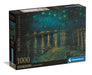 Clementoni - Van Gogh Puzzle 1000 Teile Kunst, für Erwachsene und Jungen, Museum Collection, Thema Sternennacht auf der Rhône, mit Poster, Kompaktbox, Geschenkidee Made in Italy, 70 x 50 cm, 37095