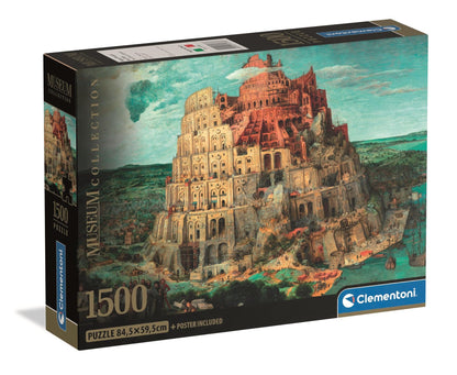 Clementoni - Puzzle mit 1500 Teilen Kunst, für Erwachsene und Jungen, Museum Collection, Thema Turm von Bruegel, mit Poster, Kompaktbox, Geschenkidee Made in Italy, 84,5 x 59,5 cm, 31738