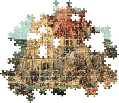 Clementoni - Puzzle mit 1500 Teilen Kunst, für Erwachsene und Jungen, Museum Collection, Thema Turm von Bruegel, mit Poster, Kompaktbox, Geschenkidee Made in Italy, 84,5 x 59,5 cm, 31738