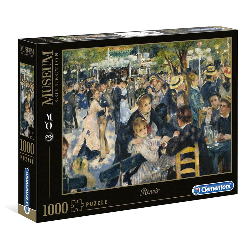 Clementoni - Puzzle mit 1000 Teilen Kunst für Erwachsene und Jungen, Museum Collection, Thema Bal au Moulin de la Galette von Renoir, Geschenkidee für Damen und Herren, Made in Italy, 70 x 50 cm