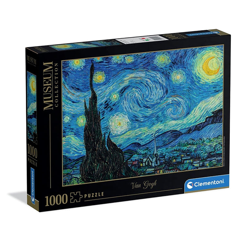 Clementoni - Van Gogh Puzzle 1000 Teile Kunst, für Erwachsene und Jungen, Museum Collection, Thema Sternennacht, Geschenkidee für Damen und Herren, Made in Italy, 70 x 50 cm, 39995