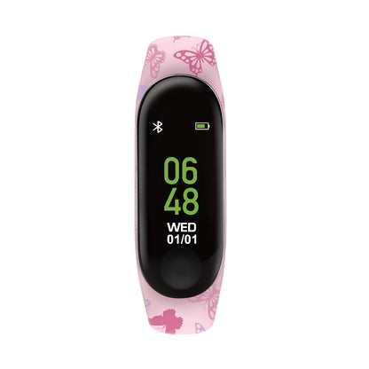Tikkers Series 1 Printed Pink Butterfly Silicone Strap Activity tracker with colour touch screen and up to 7 day battery life TKS01-0005