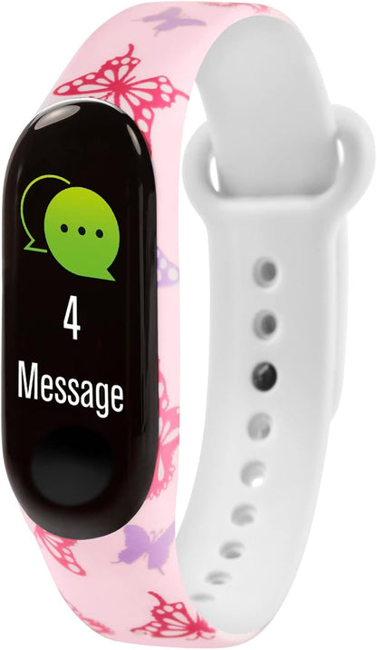 Tikkers Series 1 Printed Pink Butterfly Silicone Strap Activity tracker with colour touch screen and up to 7 day battery life TKS01-0005