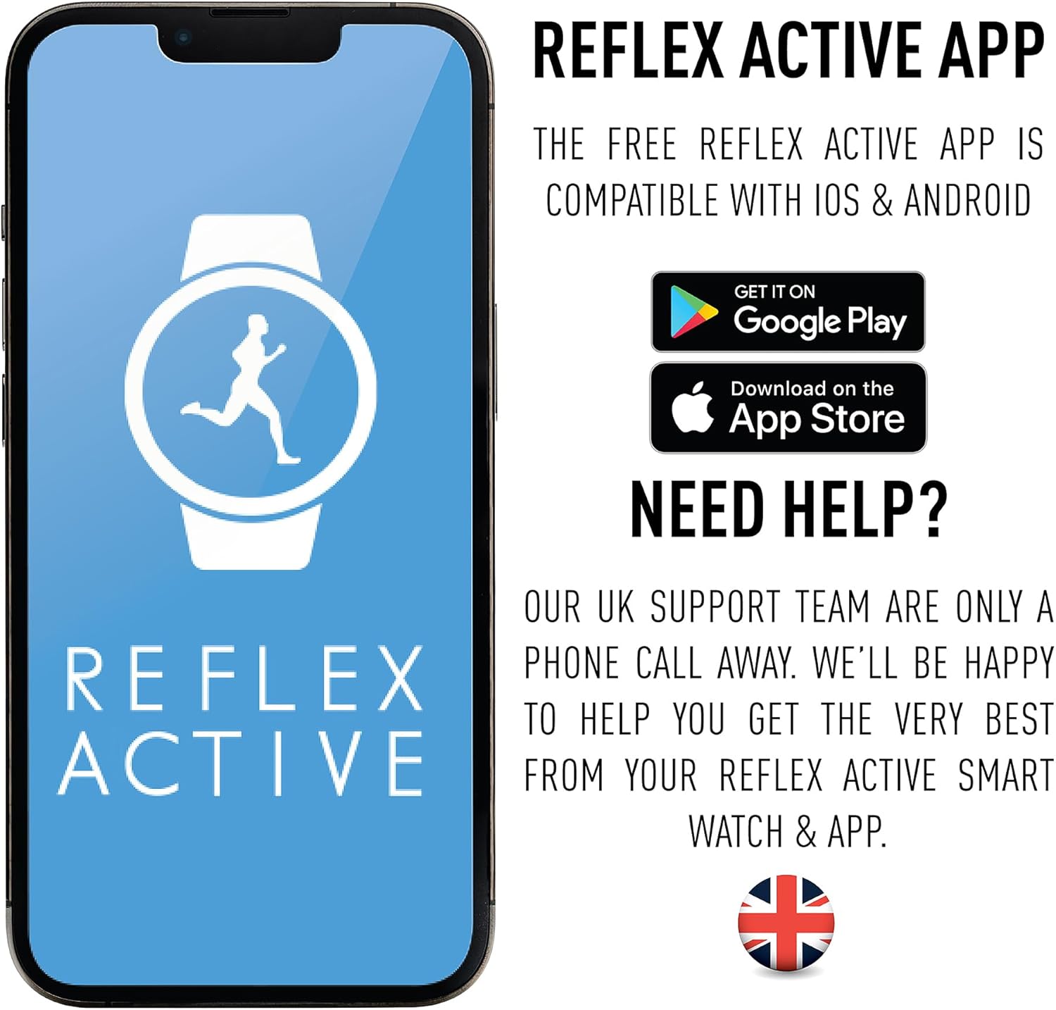 Reflex Active Series 35 Black Silicone Strap Smart Activity Tracker
