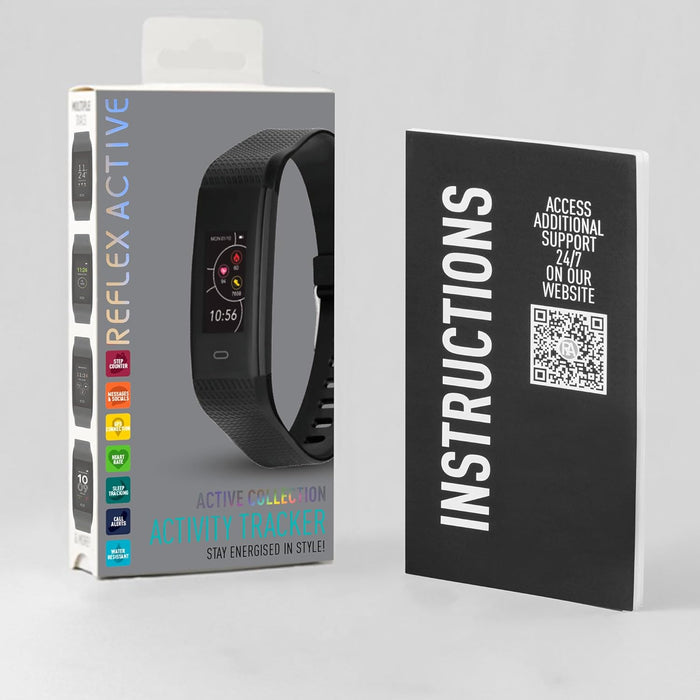 Reflex Active Series 35 Black Silicone Strap Smart Activity Tracker
