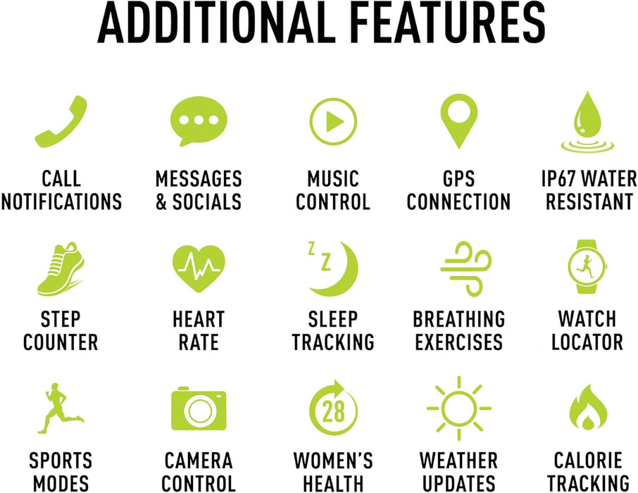 Reflex Active Series 35 Black Silicone Strap Smart Activity Tracker