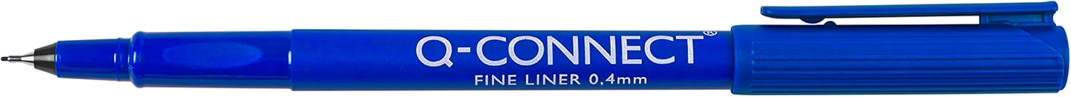 Q-Connect Blue 0.4mm Fineliner Pen (Pack of 10