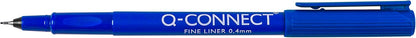 Q-Connect Blue 0.4mm Fineliner Pen (Pack of 10