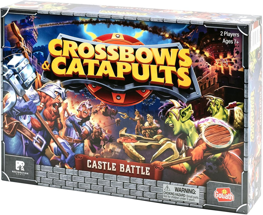 Goliath Games: Crossbows & Catapults - Castle Battle | Legendary Builds & Epic Destruction! | Retro Strategy Board Game | For 2 Players Ages 7+