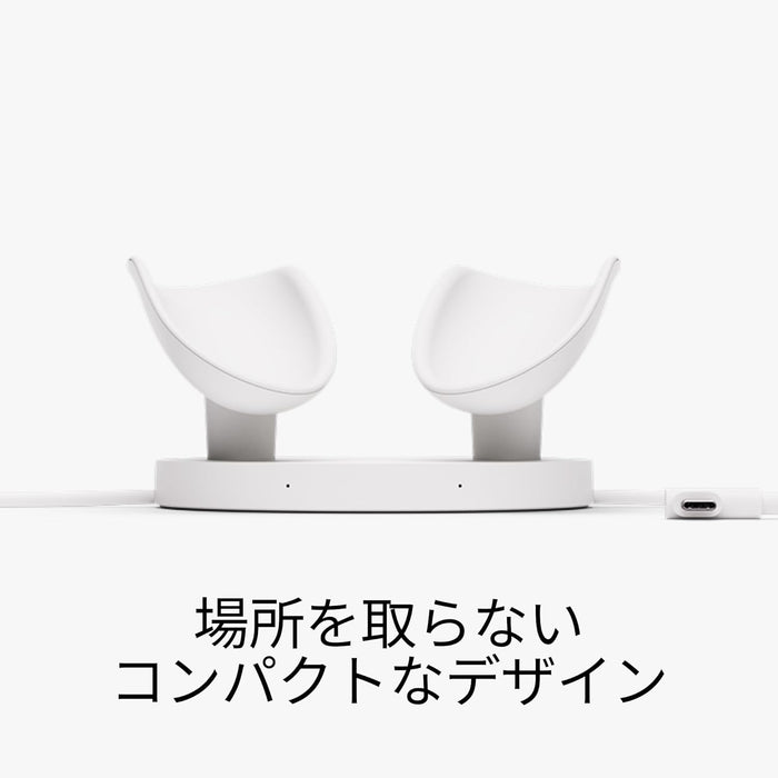 Meta Quest Compact Charging Dock – Works with Meta Quest 3/3S – Extended headset charging cable – Wireless charging for Touch Plus controllers