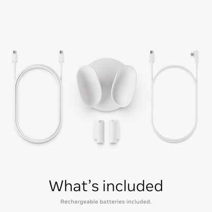 Meta Quest Compact Charging Dock – Works with Meta Quest 3/3S – Extended headset charging cable – Wireless charging for Touch Plus controllers