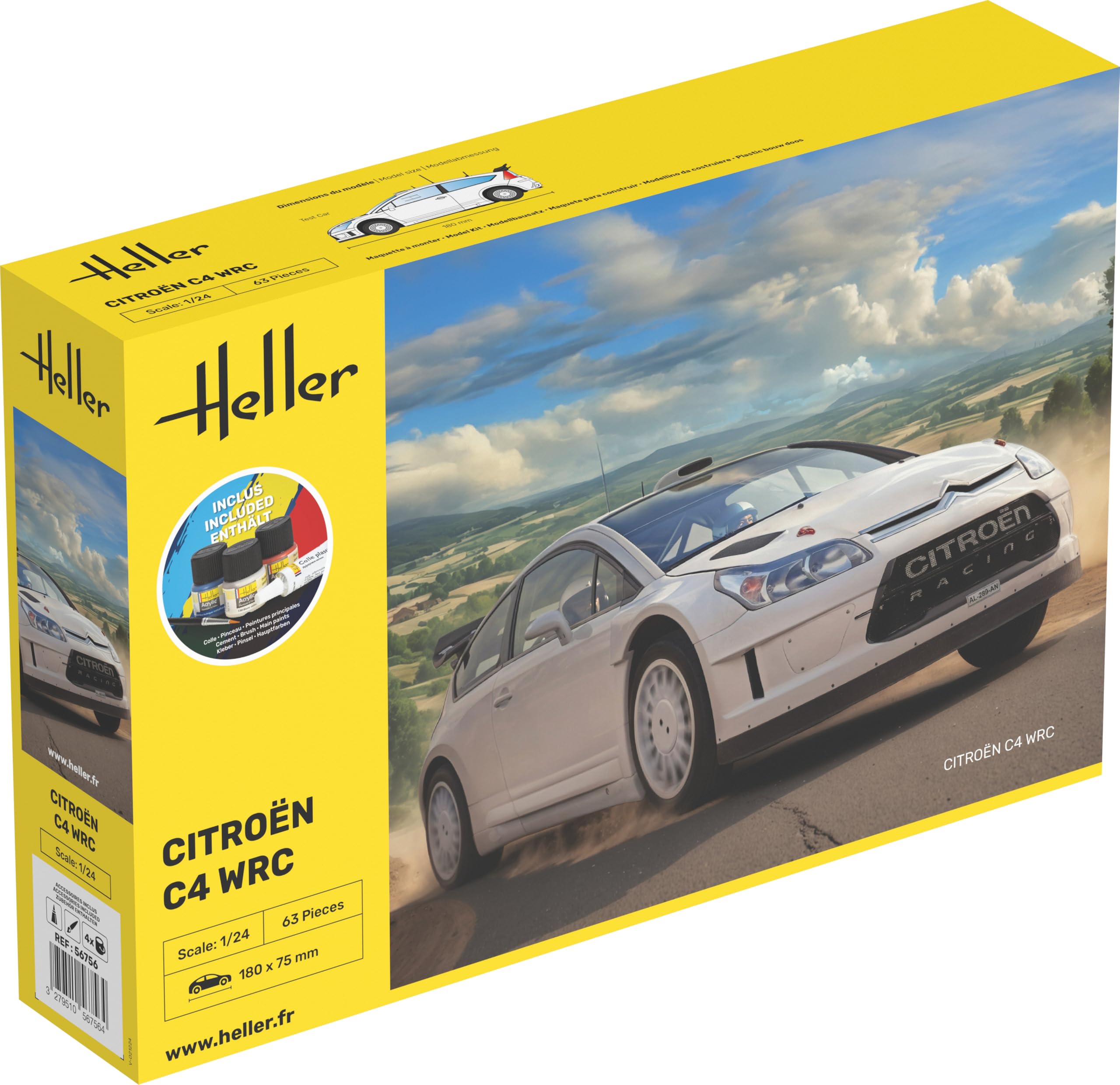 Heller - 1/24 Starter Kit Citroen C4 Wrc