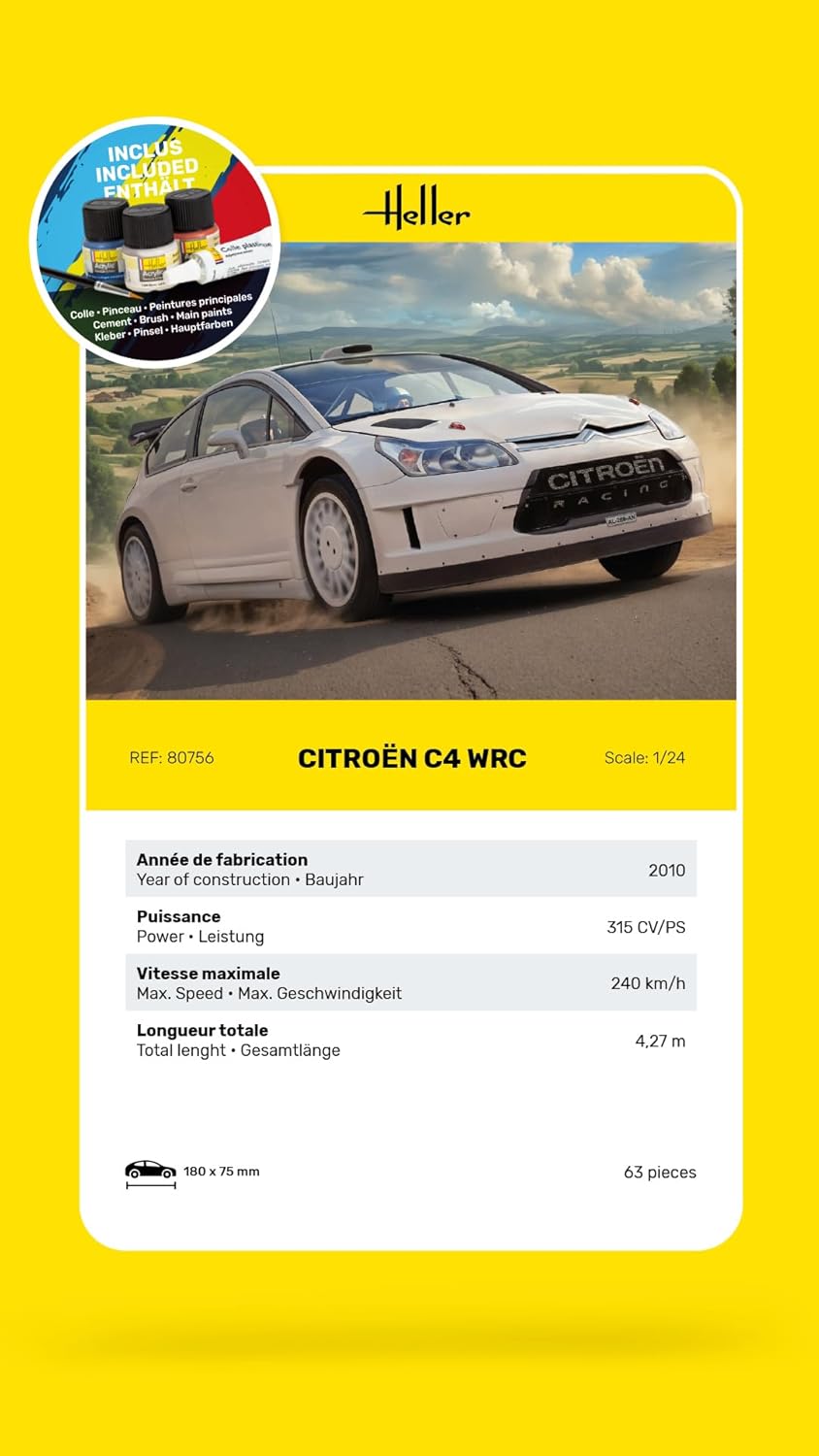 Heller 56756 Starter Kit Citroen C4 WRC 1/24