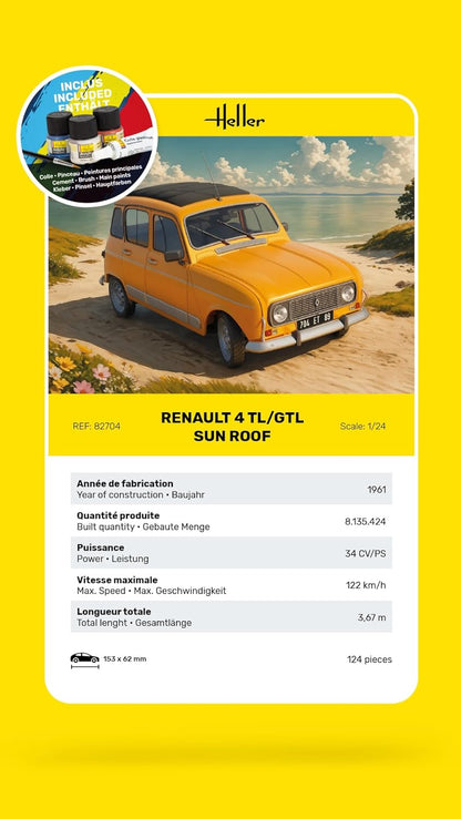 Heller 58704 Starter Kit Renault 4 TL/GTL Sun Roof 1/24