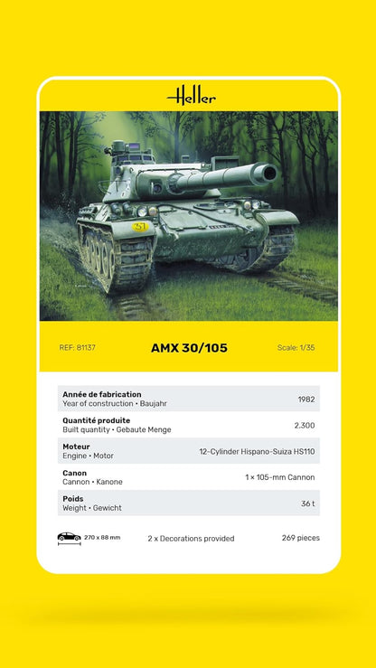 Glow2B Heller 81137 - Modellino carro armato AMX 30/105