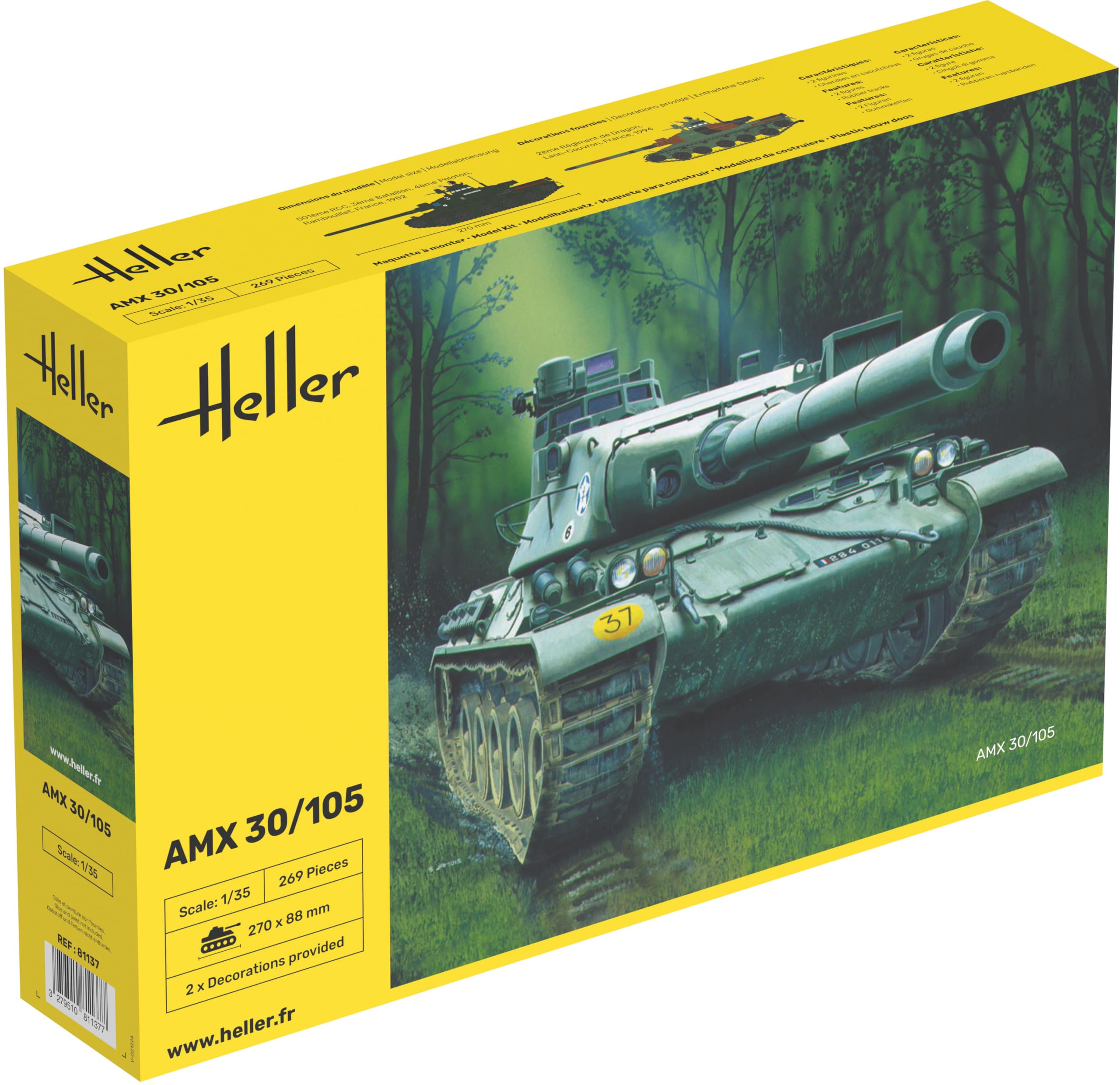 Glow2B Heller 81137 - Modellino carro armato AMX 30/105