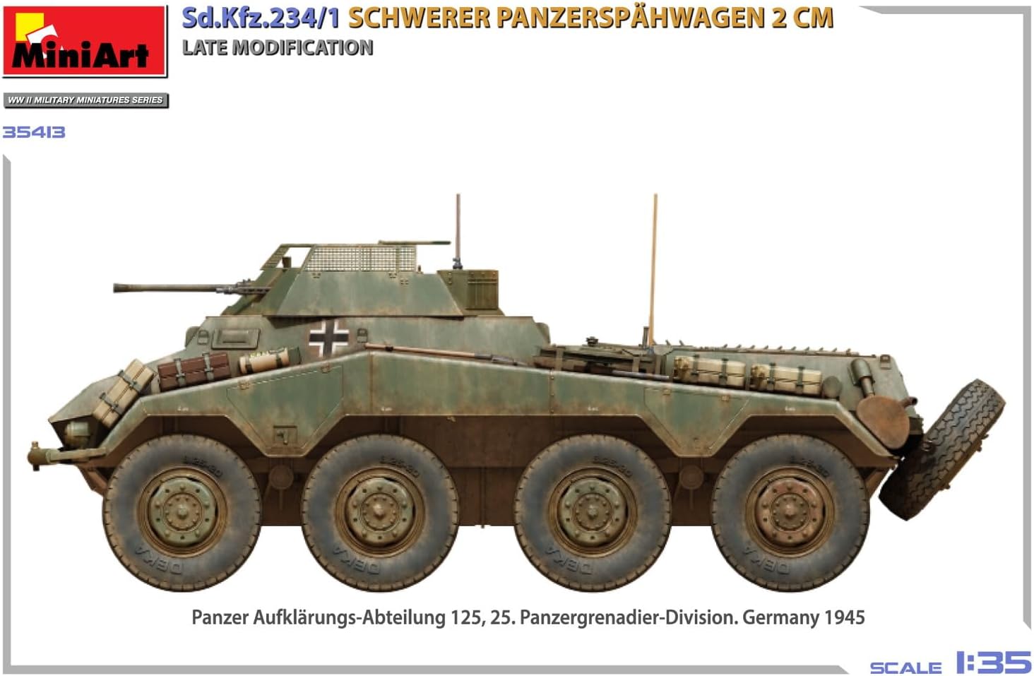 Miniart 1:35 - Sd.Kfz.234/1 Panzerspahwagen (2cm) Late